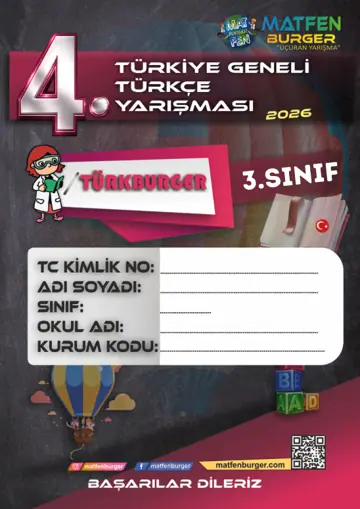 TürkBurger 3. sınıf 2026 kitapçık kapağı